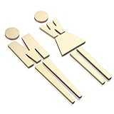 EYRMQWJPC Toilette Sign， Toilettenschilder aus Aluminium for Männer und Frauen, modernes Badezimmer-Türschild, Dekoration(Gold)