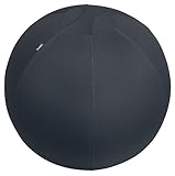 Leitz Ergo Active Sitzball mit Anti-Wegroll-Funktion, Ergonomische Alternative zum Bürostuhl, Gymnastikball, 65 cm Durchmesser, Stoffbezug, Für Büro oder Home Office, Ergo-Serie, Dunkelgrau, 65420089