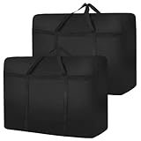 2 Stück Reisetasche Groß Für Umzüge, 180L Umzugstaschen (100cm*58cm*28cm), 600d Oxford Jumbo Tasche Mit Reißverschluss, Aufbewahrungstasche Für Bettdecken Kleidung Bettwäsche