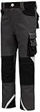 Nitras Motion TEX Kids 7612 Kinder-Outdoorhose - Arbeitshose lang - Garten-Hose mit Werkzeug-Taschen - Grau - 110/116
