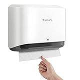 modunful Paper Towel Dispenser Wall Mounted Papierhandtuchspender Ohne Bohren zur Wandmontage, Handtuchspender für Z/V-Falz M Gefaltet Papierhandtücher Papierhandtuchhalter für Bad Weiß
