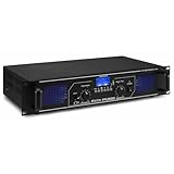 Fenton FPL2000 PA Verstärker 2000 Watt, 3 Kanal Endstufe, Digitalverstärker mit Bluetooth, AUX, USB, MP3-Player, Mehrkanal Leistungsverstärker, Amplifier, Schwarz