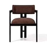 MELAGIO Aaron Esszimmerstuhl, schwarzes Finish, gepolsterter Performance-Stoff, Esszimmerstuhl, Akzent-Seitenstuhl, Esszimmer, Wohnzimmer, Schlafzimmer, Restaurant, Café, komplett montiert