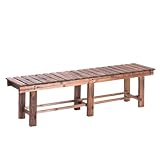 WTTTTW Gartenbänke für den Außenbereich, wetterfeste Terrassenbank, Sitz für Zwei Personen, rückenfreie Bank, Holzbank mit Lattenrost für Pflanzen,Double bar,70.8'' 6legs
