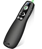 3-in-1 USB Typ C Präsentation Clicker Wireless Presenter Fernbedienung mit grünem Licht für PowerPoint, Powerpoint Clicker mit Lautstärkeregler, PowerPoint Slide Advancer für Mac, Computer, Laptop