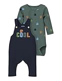 NAME IT Baby-Jungen Nbmvonne Sweat Box Bru Set Overall, Dark Forest/AOP:Dino, 80