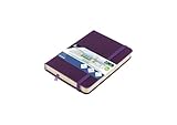 Skizzenbuch Kangaro A6 Purple Heart PU Hardcover 80 Blatt 140 Gramm cremefarbenes Papier mit Gummiband und Band