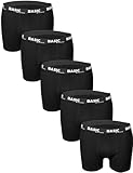 Basic Treasure 5er Pack Unterhosen Männer, Premium Baumwolle Boxershorts Herren, Retroshorts, Ohne Kratzenden Zettel (XXL, 5X Schwarz)