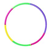 MUNSKT Zusammenklappbarer Hula-Hoop-Reifen aus Kunststoff, 7 Abschnitte, bunt, abnehmbare Röhren, Übungs-Hula-Hoop-Reifen für Fitness, Gymnastik, Tanzspiele, Haustiertraining, Kinder und Erwachsene
