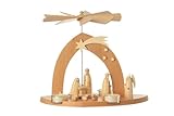 Rudolphs Schatzkiste Weihnachtspyramide Christi Geburt, Hirte, Engel und liegenden Schafen unter Sternenbogen BxHxT 15x12x7cm NEU Teelichtpyramide Krippenszene Hirtenengel Weihnachtsdeko Holzpyramide