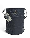 LIVLIG Pop Up Gartensack 90L, Doppelter Boden - extra stabil, Laubsack mit Deckel, Gartenabfallsack stabil, Laubbehälter faltbar und selbstaufstellend, Schwarz