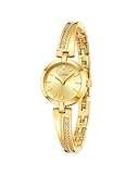 CIVO Gold Klein Armreif Damenuhr: Leicht Analog Edelstahl Armbanduhr Damen - Vintage Wasserdicht Quartz mit Diamant - Geeignet für Arbeit Pendeln und Tägliche Aktivitäten