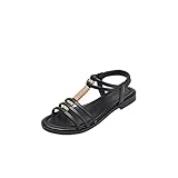 Sandalen Sommer der Ausgeschnittene Flache Strandschuh für komfortable Reisandalen Frauen