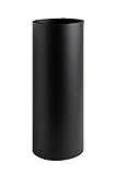 Neustein Schirmständer mit modernem Design aus Metall, rund schwarz, für Heim und Büro, Design-Ständer, 2 Haken, 2x Wasserauffangschale herausnehmbar, 49cm hoch, 19cm Durchmesser, Regenschirmständer