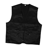 Holibanna Multifunktionale Weste Reiseweste Anglerwesten Für Männer Angelweste Für Männer Utility-weste Für Herren Herrenweste Arbeitsweste Cargoweste Herren Polyester Baumwolle Schwarz