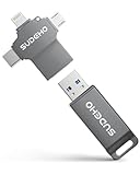 SUDEHO MFi-zertifizierter USB Stick 256 GB für iPhone, 4-in-1 Speicherstick mit USB 3.0 High-Speed, Flash-Laufwerk für iPhone/iPad/Android/PC/Mac, Backup Stick für Fotos, Videos & Musik, Schwarz