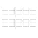 Zierzaun - Metallzaun rostfrei, tierabwehr Barriere, dekorativer Gartenrand | 10er Set strapazierfähige Zaunelemente mit Beschichtung, wetterfeste Garteneinfassung für Gartenwege, Beete