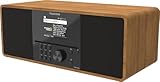 TELESTAR TOP 300 – DAB+/Internetradio mit CD-Player (Stereo, 2 × 15 W, Streamingdienste, Bluetooth Sende-/Empfangsfunktion, USB-Recording, Notfallwarnsystem) – Holz