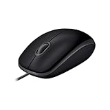 Logitech B110 Kabelgebundene USB-Maus, geräuschlose Tasten, komfortables Design in voller Größe, beidhändig bedienbar PC / Mac / Laptop - Grau