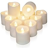 Homemory 12 Stück LED Flackernde Teelichter mit Timer, 6 Stunden an und 18 Stunden aus pro Zyklus, langanhaltendes, batteriebetriebenes Teelich für Zierpflanzen,(Warmweiß)