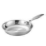 Xistuoz Dreilagige Edelstahl-Bratpfanne, kompatibel mit allen Herdplatten, ofenfeste Induktionspfanne – schnelle und gleichmäßige
