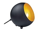 Reality Leuchten Tischleuchte Billy R50101032, Metall schwarz matt/goldfarbig, E14 Fassung, 14 x 15 x 15 cm