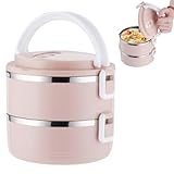 Lunchbox - Snackdose mit Thermofach, Tragbare stapelbare Lunchbox | Lunchbox aus thematralem Edelstahl mit Dichtring