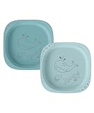 nip – Kinderteller | Nachhaltiger und bruchfester Kinderteller für Babys ab 4 Monaten. Ergonomischer Kinderteller aus über 90% nachwachsenden Rohstoffen, ideal für Beikost | 2 St., Blau