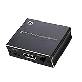 Agwuoetr 8K DP Switch 8K DP Converter 1.4 Bi-Direction Switch Converter 2X1/1X2 Unterstützung 4K@120Hz 8K@30Hz für Mehrere Displays