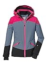 killtec Mädchen Skijacke wasserdicht/Funktionsjacke mit Kapuze und Schneefang KSW 151 GRLS SKI JCKT, blaugrau, 140, 41187-000