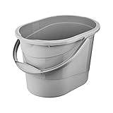 keeeper Putzeimer Thies mit ergonomischem Griff, Griffmulde und Ausguss, 13 l, Oval, 37,5 x 26,5 x 25 cm, Nordic Grey