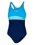 Aqua Speed Mädchen Badeanzug 10/11 Jahre | Swimwear Kinder | Schwimmanzug mit UV-Schutz | Badebekleidung blau türkis | Schwimmen | 42 Navy - Turquoise - Light Turquise | Emily