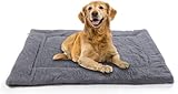 Baodan Hundebett groß waschbar, Plüsch Haustier Katzenbetten Kissen Matratze, weiche warme Hundematte für mittelgroße Hunde - M 75x55 cm, Grau