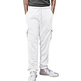 Jogginghose Herren Lang Grau Workwear-Hose Angenehme Winterhose Praktische Breite Thermohose Baggy Outdoorhose Mit Fleecefutter Gerafftem Beinabschluss Mehreren Taschen Und Kordelzug