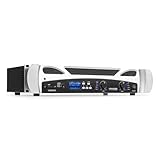 Vonyx VPA300 PA Verstärker Endstufe 300 Watt Leistungsverstärker 2x 150 W mit Bluetooth,MP3-Player, USB, SD, 19 Zoll Rack, 2U, RCA Cinch IN, NL2 Out, 6,3mm Klinke IN-OUT, VU-Meter - Schwarzweiß