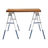 Fyssnn 2er Set Arbeitsbock Klappbar Sägebock Arbeitsböcke Höhenverstellbar Gerüstbock| 1200kg Tragkraft | 6x Höhenverstellung (72-89cm) | Klappbock für Werkbank, Garage, Baustelle (Blau)