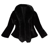 Generisch Damen Große Größen Felljacke Elegant Pelzmantel Einfarbig Kunstpelze Jacke Kunstfell Mante Kuschelig Fellmantel Dicke Warme Winterjacke Winter Pelzjacke Übergangsjacke Langarm Wintermantel