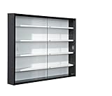 Inter Link - Sammlervitrine - Hängevitrine - Wandregal - Glasvitrine - Wandvitrine - Hängeregal - Schaukasten - MDF - Schwarz/Weiß (80x60x9.5 cm) Collecty Schwarz
