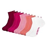 ONE STRANGE ROCK Quarter Socken Kurzsocken Herren Damen 5, 10, 15, 20, 30 Paar, Farbe:Pink/Rosa/Weiß - 5er Pack, Größe:39-42, Artikel:-401 pink unicorn