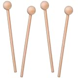 4 Stück Holzschlägel 20.5cm Xylophon Schlägel Holz Percussion Sticks, Glockenspielschlägel mit Holzgriff Rhythmus Sticks Trommelstöcke für Xylophon Glockenspiel Holzblock Glockenspiel