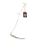 SHW-FIRE | Blattsense 65 cm mit 150 cm Stahlrohrstiel, Robustes Sensenblatt, ideal für Gräser, Wiesen, handgeschmiedet & gedengelt, ideal für Gräser & Wiesenmähen | Made in Germany