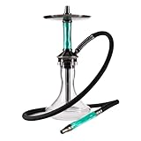 Adina Hookah Motion Small Shisha | 40 cm Mini Edelstahl Shisha | 20+ Blow-Off Varianten | Travel Bag | Farbe: All Black, Black Mint oder Clear Mint (Clear Mint)