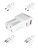 prio Fast Charge World Reiseladegerät 25W PD PPS (USB C) + QC 3.0 (USB A) weiß