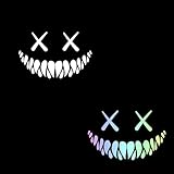 Fokroin 2 Stücke Reflektierend Dämon Smile Aufkleber, Auto Aufkleber, Reflektierende Aufkleber, Motorrad Aufkleber, Reflektierend Auto Aufkleber Geeignet für Autos,Motorräder,Helme