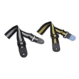 FUTUREORYY 2 Stück Gitarrengurte aus PU und Baumwolle Verstellbare Instrumentengurte für Akustik und E Gitarren Leichter Schultergurt in Gelb und Weiß für Musiker