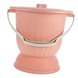 DECORNIJIA Tragbarer Nachttopf für Erwachsene aus Dickem Bruchsicherem mit Deckel Stabiler Nachttopf für Senioren Geruchsneutraler Leicht zu Reinigender Haushalts bettpfanne ersatz