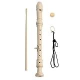 Tyatiyzn Blockflöte deutsches, Sopranblockflöte, Sopran-Blockflöteninstrument, C-Dur ABS-Kunststoff, für Kinder und Anfänger, mit Zubehör (12.8 x 1.26in)