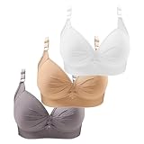 3er Pack BHS Damen mit Bügel Sport Push Up Sexy Set Frauen Starker Halt Große Brüste Klassische Spitzen-BH Guter Halt Set Bequemer Unterwäsche Women Baumwolle Bra für Alltag