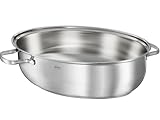 RÖSLE ELEGANCE Bräter oval, Multifunktionsdeckel mit Antihaftversiegelung ProPlex, Edelstahl 18/10, silberfarben/schwarz, PFOA frei, backofengeeignet, induktionsgeeignet