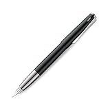 Lamy studio Füllhalter 069 - Füller aus Edelstahl in schwarz-grünem Lack-Finish mit einem polierten Edelstahlgriffstück - silberne Stahlfeder poliert – Federstärke M, 1 stück (1er Pack)